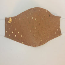 Charger l&#39;image dans la galerie, Masque Bulle double gaze motifs doré avec Chaîne et Charm Plume